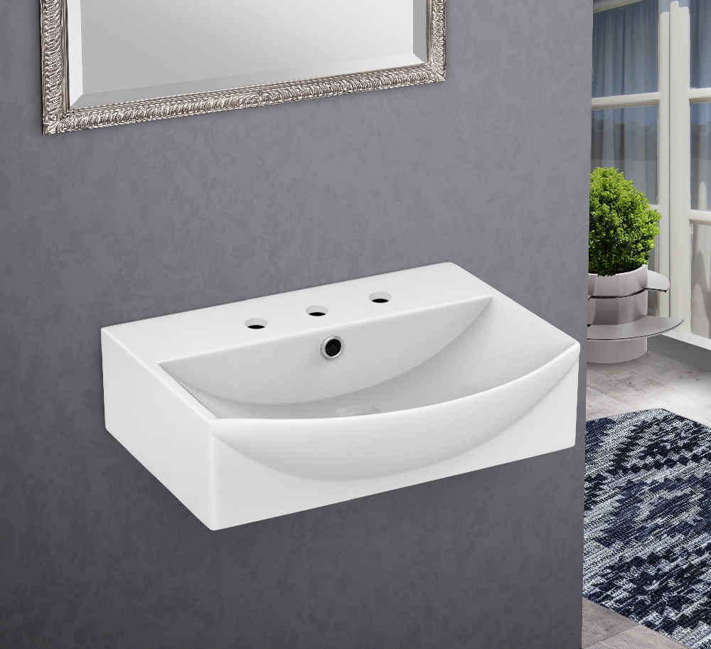 19.5-in. x 16-in. Rectangle Bathroom Vessel Sink White Enamel Glaze