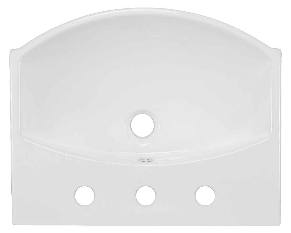 19.5-in. x 16-in. Rectangle Bathroom Vessel Sink White Enamel Glaze