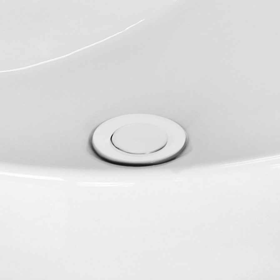 2.6 in. x 2.6 in. No Overflow Bathroom Sink Drain White Stainless Steel