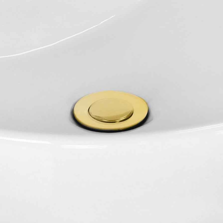 2.6 in. x 2.6 in. No Overflow Bathroom Sink Drain Gold Stainless Steel