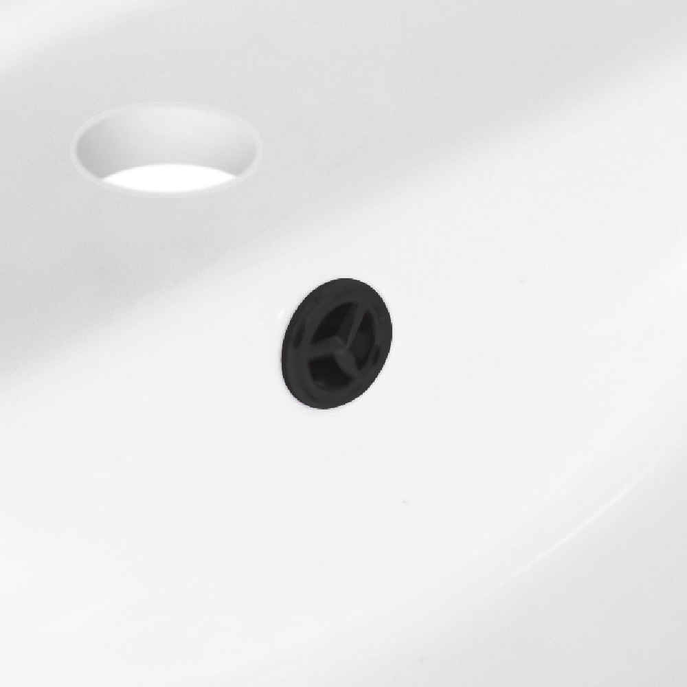 20.75-in. W Rectangle Bathroom Undermount Sink Set In White - Black Hardware