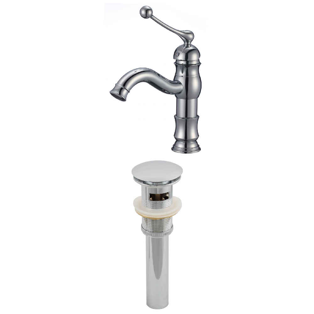 1 Hole CUPC Approved Stainless Steel Faucet Set In Chrome Color - Overflow Drain Incl.