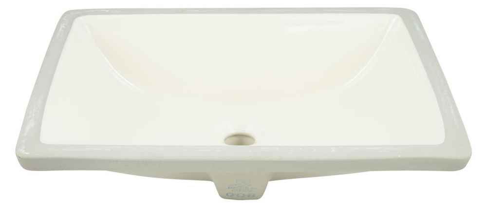 20.75-in. W Rectangle Bathroom Undermount Sink Set In Biscuit - Brushed Nickel Hardware