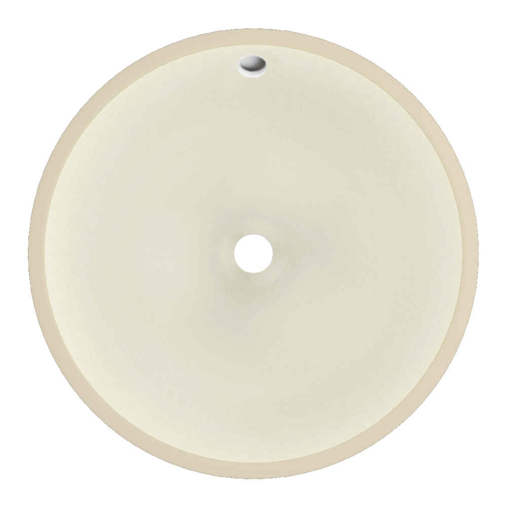 16-in. W Round Bathroom Undermount Sink Set In Biscuit - Black Hardware