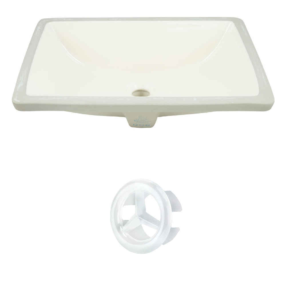 18.25-in. W CUPC Rectangle Bathroom Undermount Sink Set In Biscuit - White Hardware