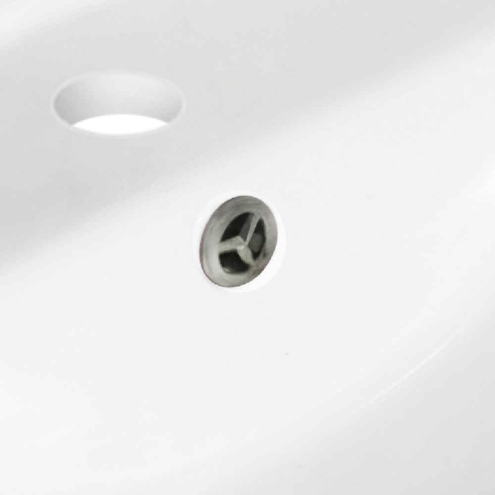18.25-in. W CUPC Rectangle Bathroom Undermount Sink Set In Biscuit - Brushed Nickel Hardware
