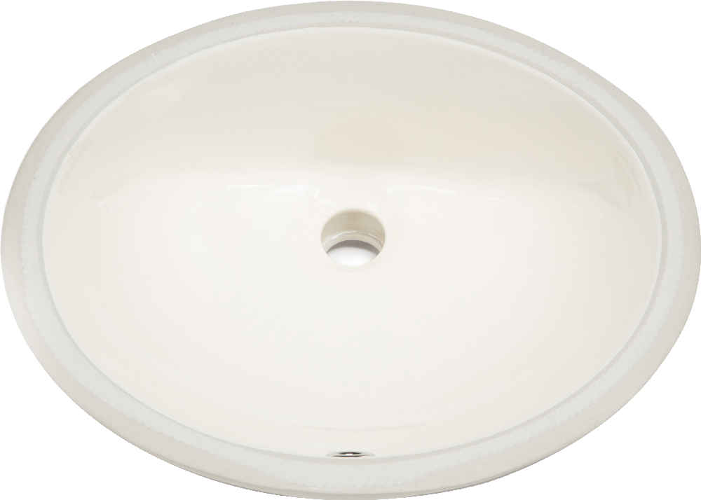 19.5-in. W CUPC Oval Bathroom Undermount Sink Set In Biscuit - Gold Hardware - Overflow Drain Incl.