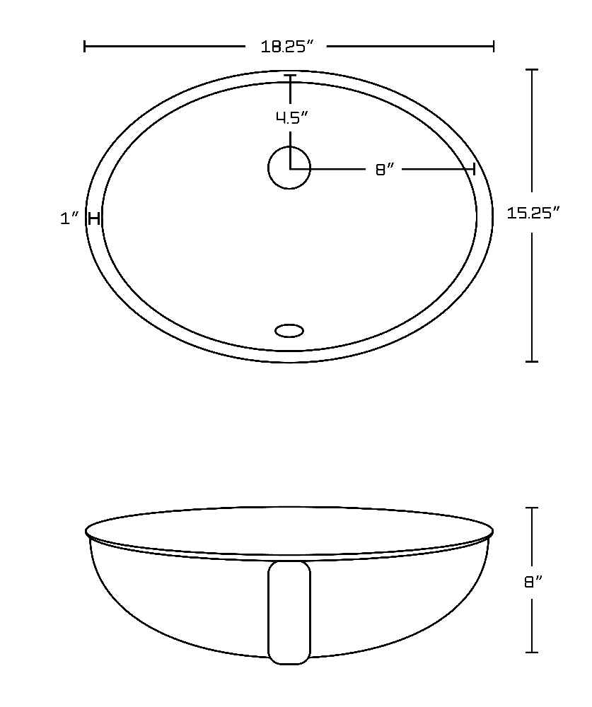 18.25-in. W CSA Oval Bathroom Undermount Sink Set In White - Chrome Hardware - Overflow Drain Incl.