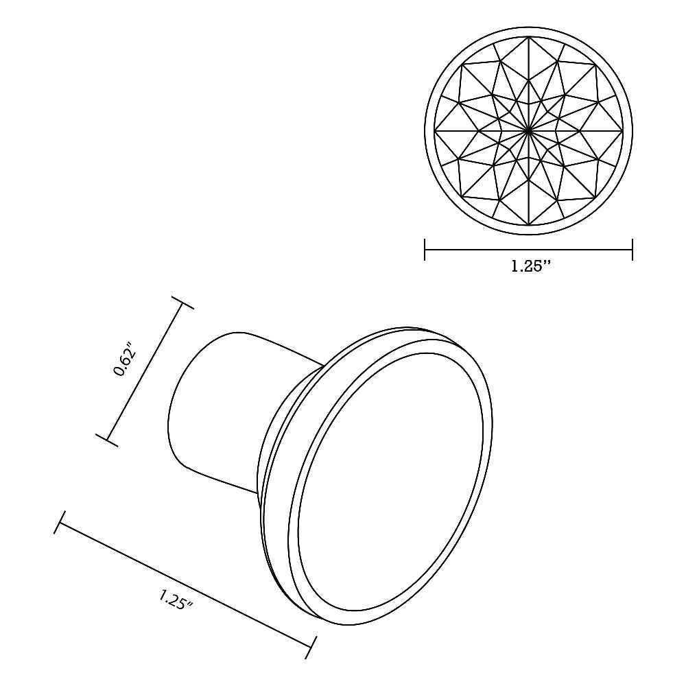1.25-in. x 1.25-in. Stainless Steel Cabinet Knob In Brushed Nickel