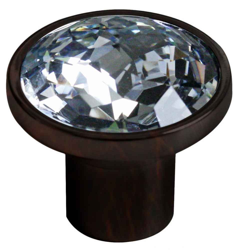 1.25-in. x 1.25-in. Birch Wood-Veneer  Cabinet Knob In Oil Rubbed Bronze