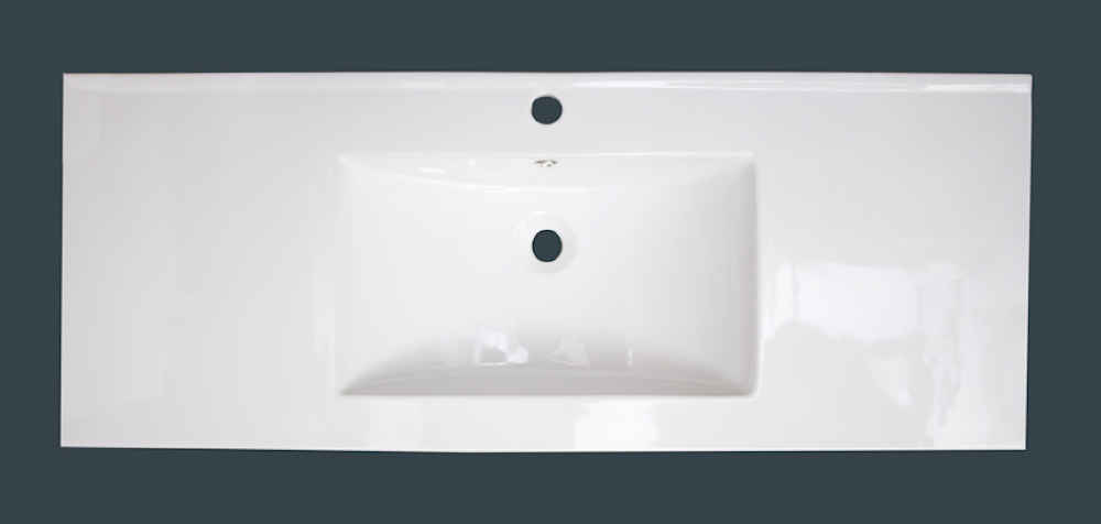 48-in. W 1 Hole Ceramic Top Set In White Color