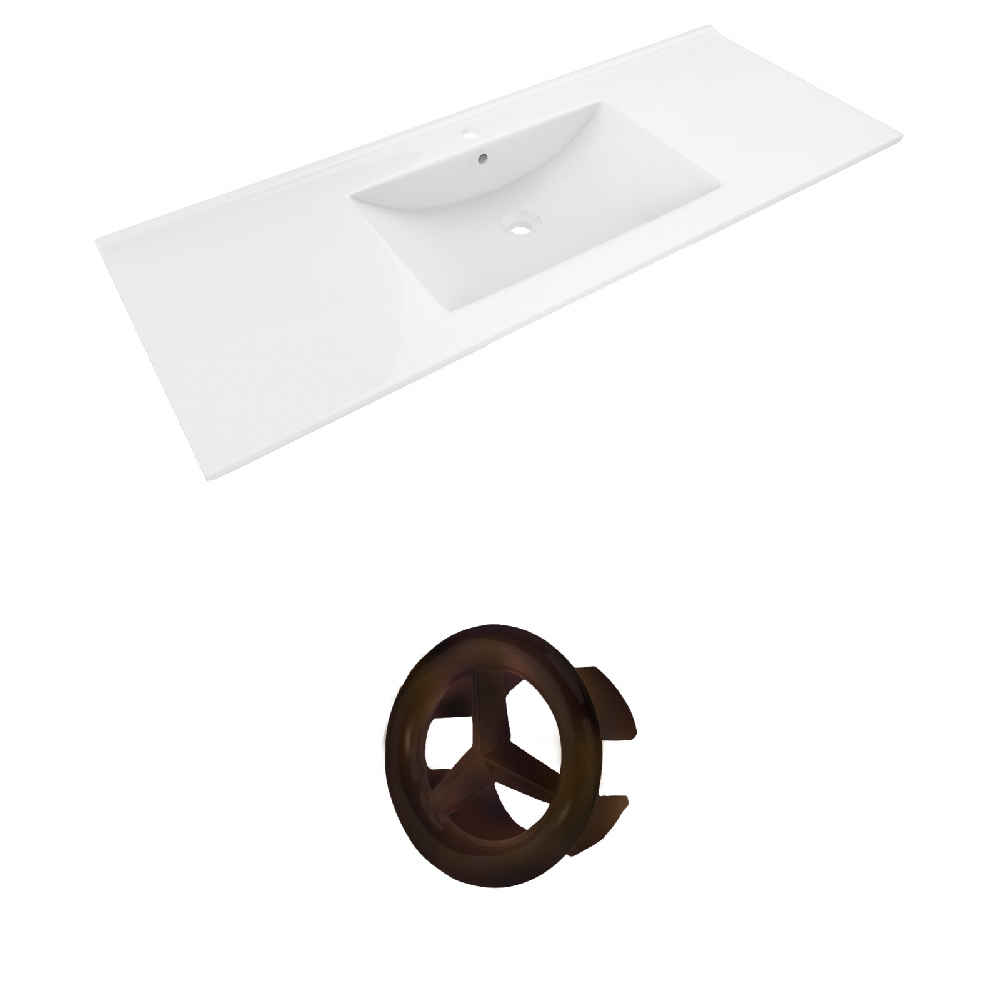 48-in. W 1 Hole Ceramic Top Set In White Color