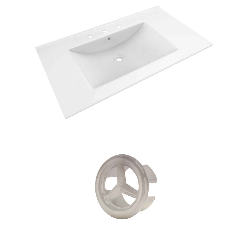 35.5-in. W 3H8-in. Ceramic Top Set In White Color