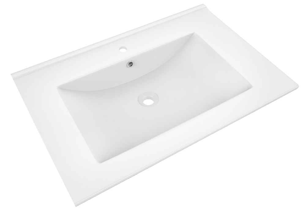 23.75-in. W 1 Hole Ceramic Top Set In White Color