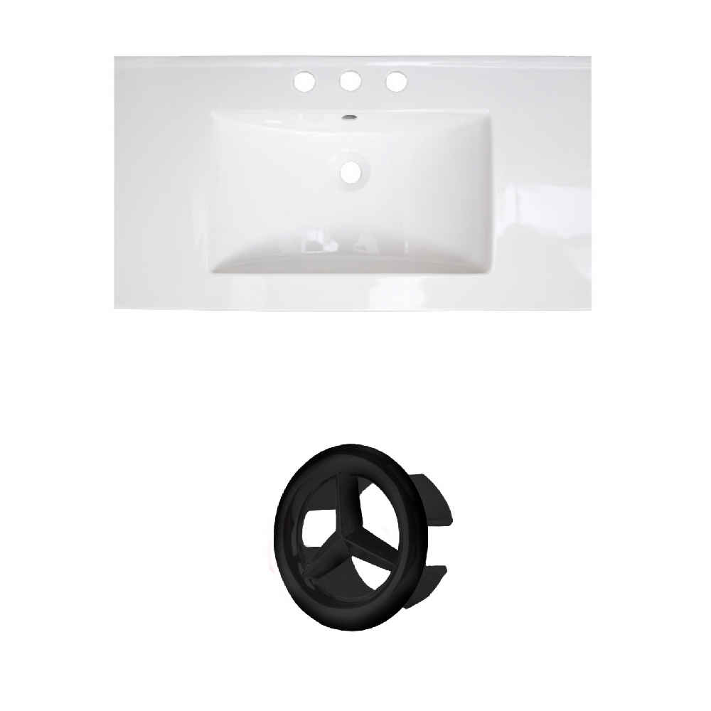 32-in. W 3H8-in. Ceramic Top Set In White Color