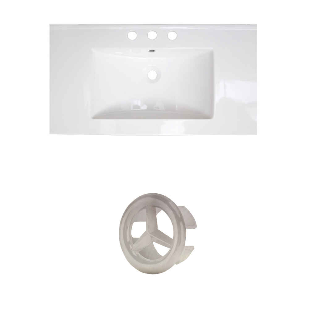 32-in. W 3H8-in. Ceramic Top Set In White Color