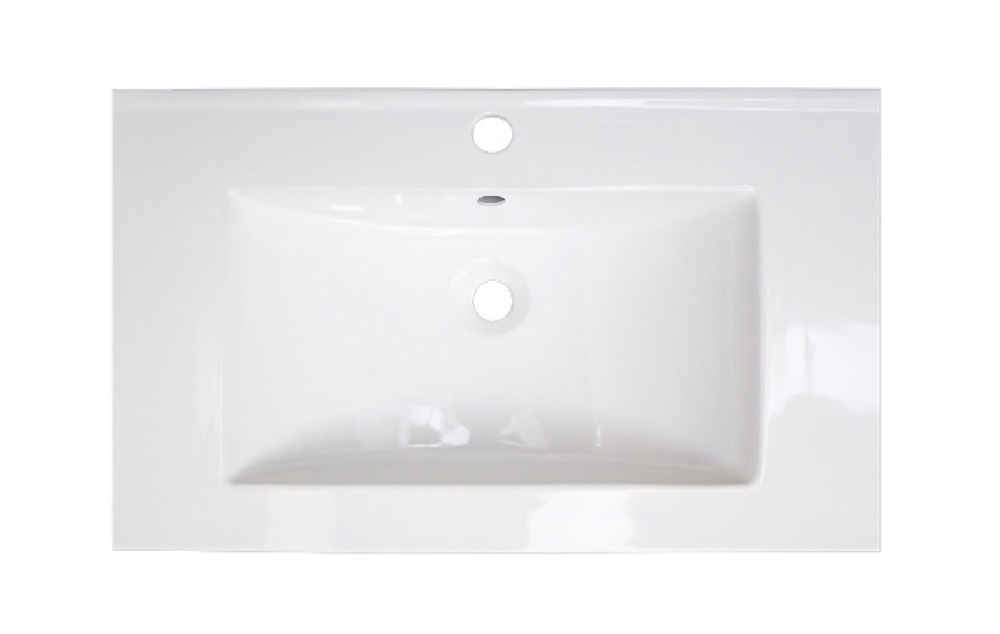 32-in. W 1 Hole Ceramic Top Set In White Color