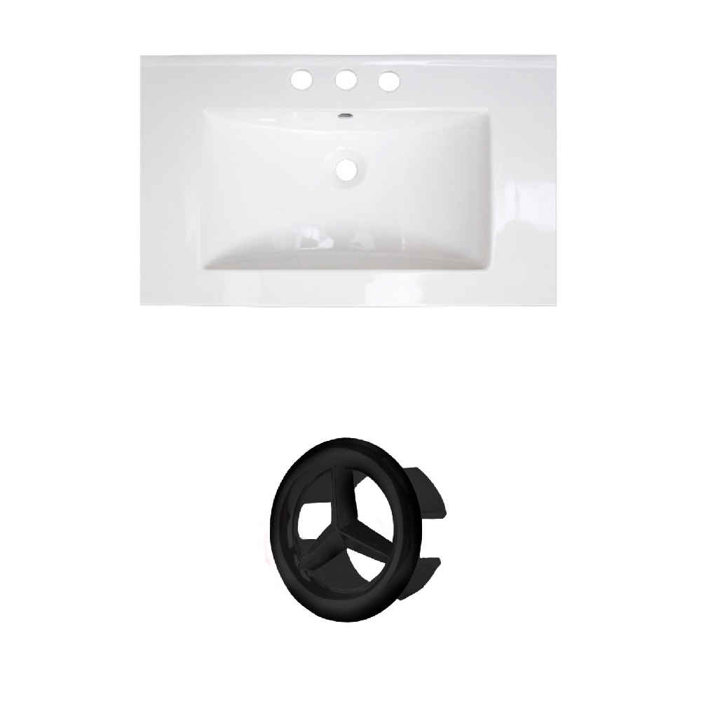 32-in. W 3H8-in. Ceramic Top Set In White Color