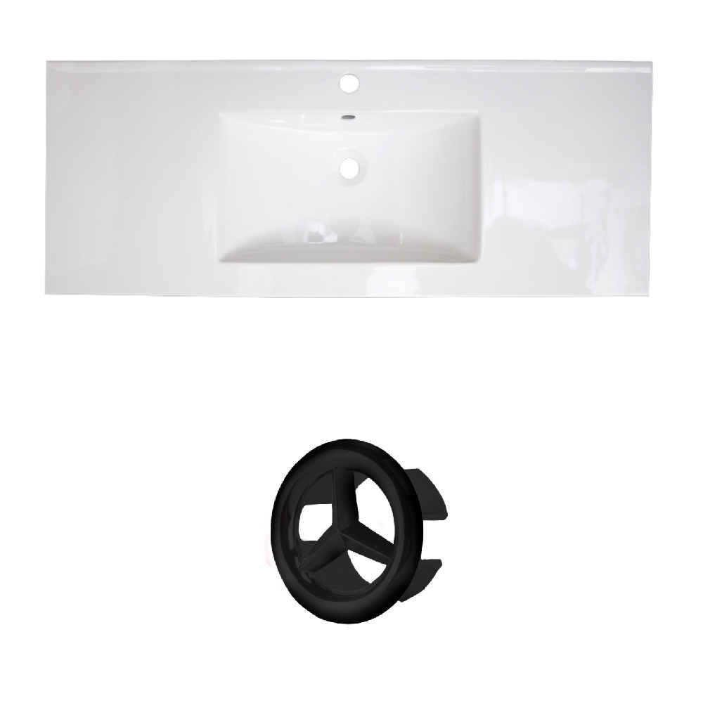 48-in. W 1 Hole Ceramic Top Set In White Color