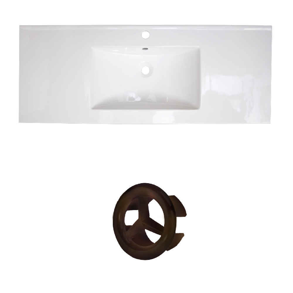 48-in. W 1 Hole Ceramic Top Set In White Color