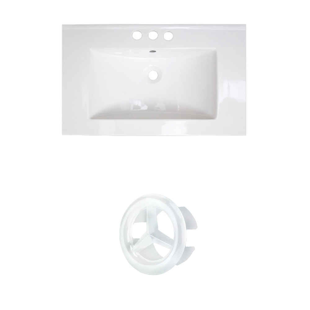 32-in. W 3H4-in. Ceramic Top Set In White Color