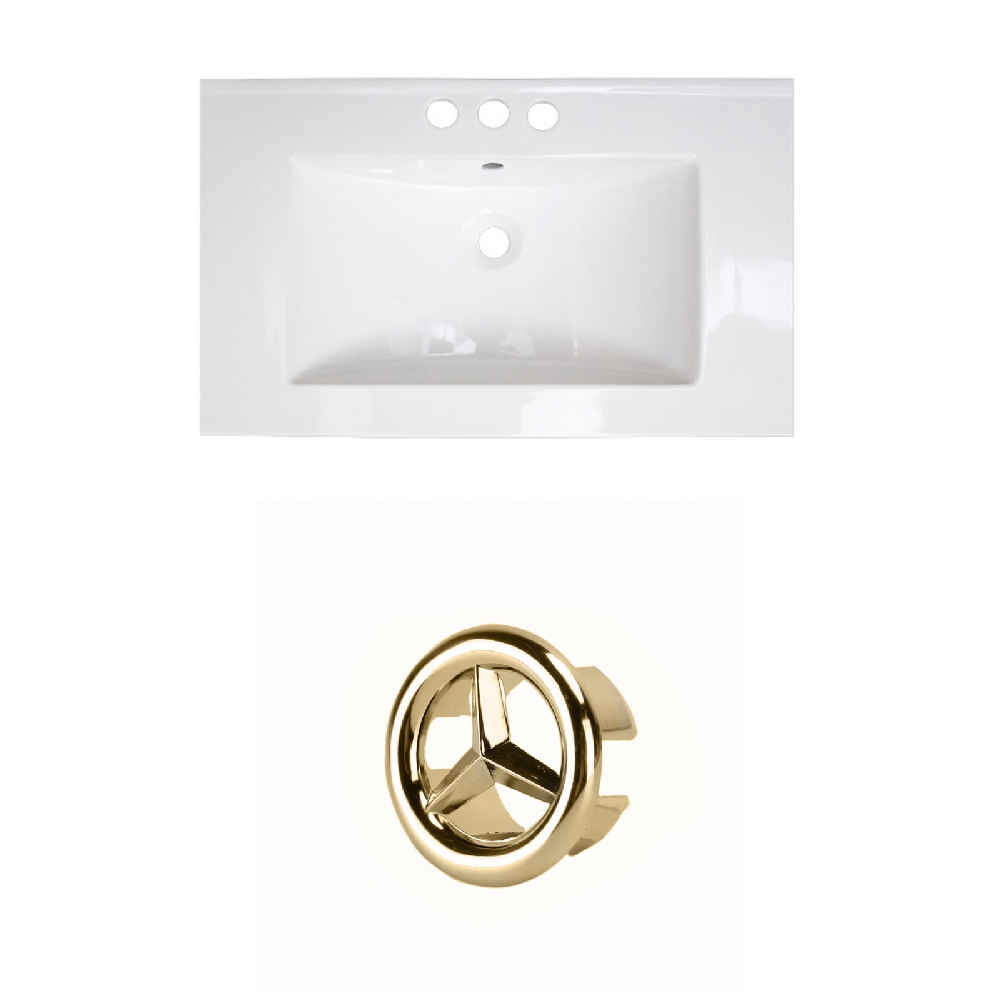 32-in. W 3H4-in. Ceramic Top Set In White Color