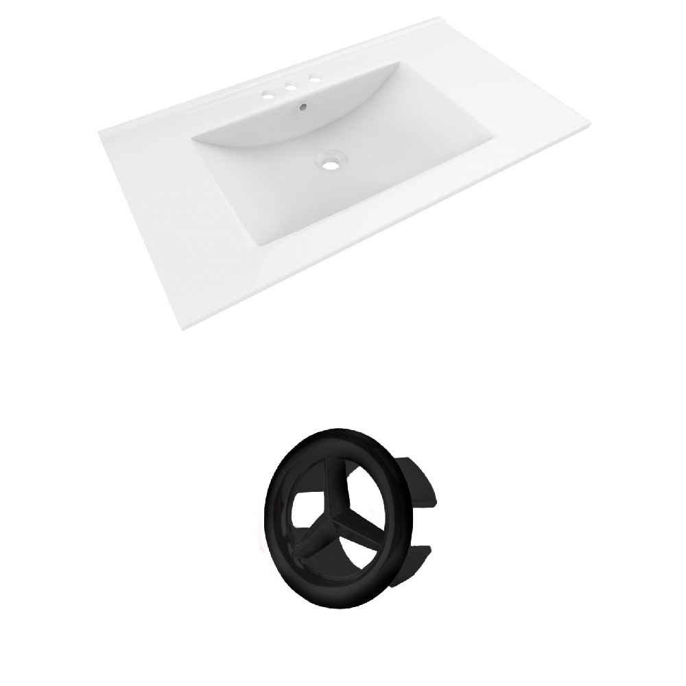 35.5-in. W 3H4-in. Ceramic Top Set In White Color