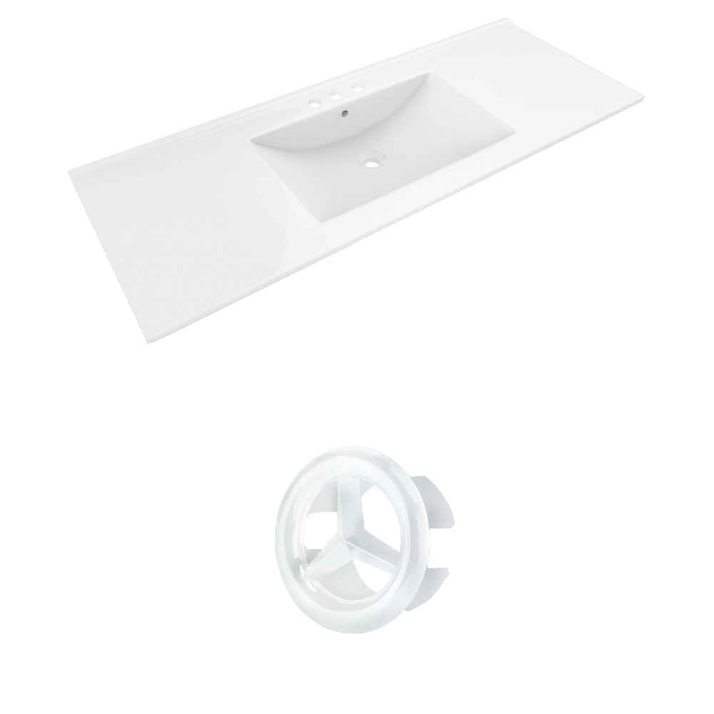 48-in. W 3H4-in. Ceramic Top Set In White Color