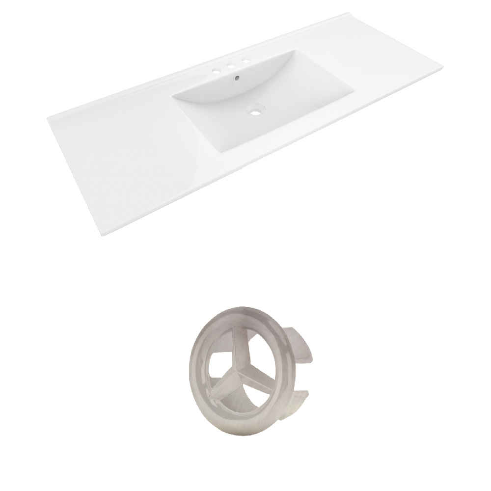 48-in. W 3H4-in. Ceramic Top Set In White Color