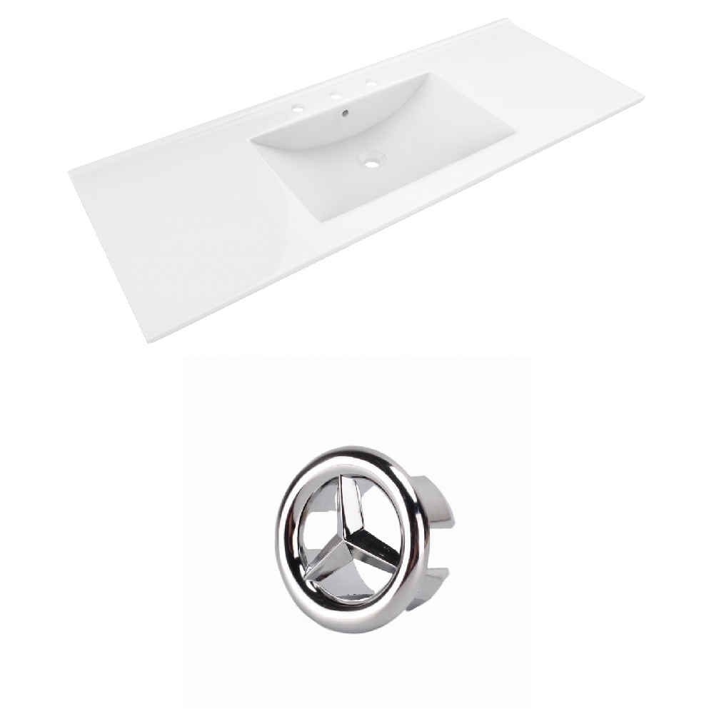 48-in. W 3H8-in. Ceramic Top Set In White Color