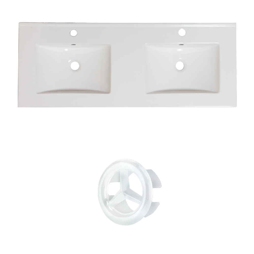 48-in. W 1 Hole Ceramic Top Set In White Color