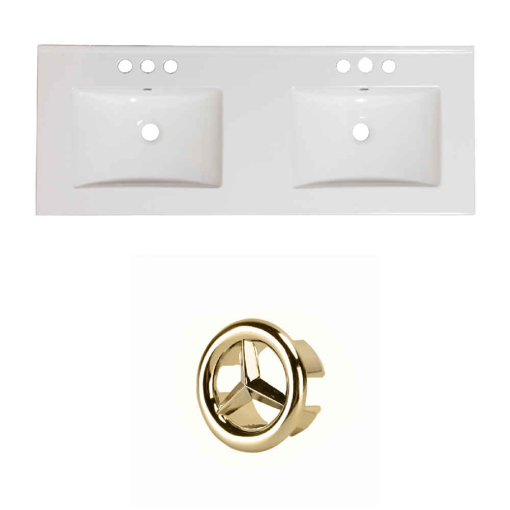48-in. W 3H4-in. Ceramic Top Set In White Color