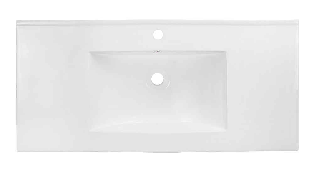 35.5-in. W 1 Hole Ceramic Top Set In White Color