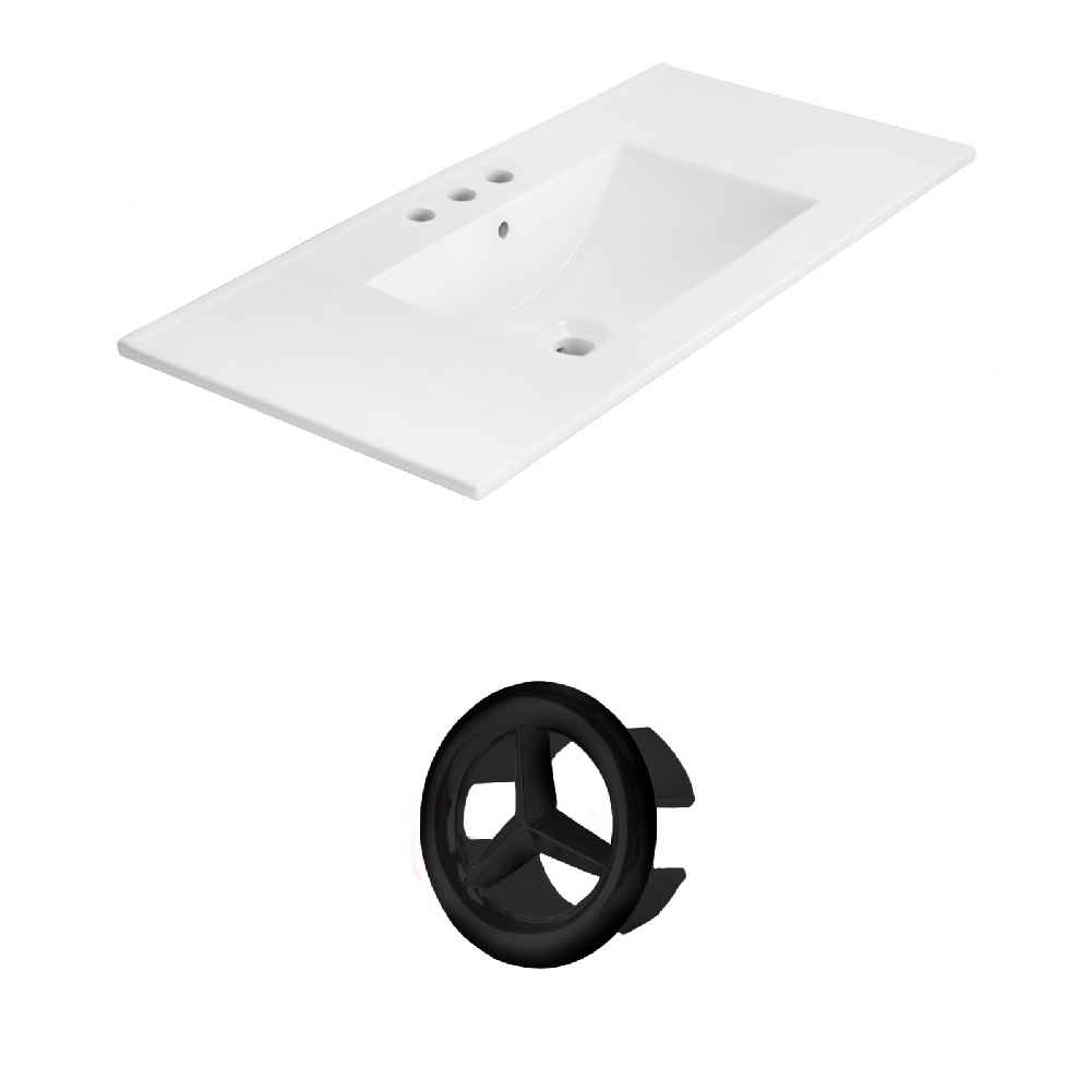 35.5-in. W 3H4-in. Ceramic Top Set In White Color