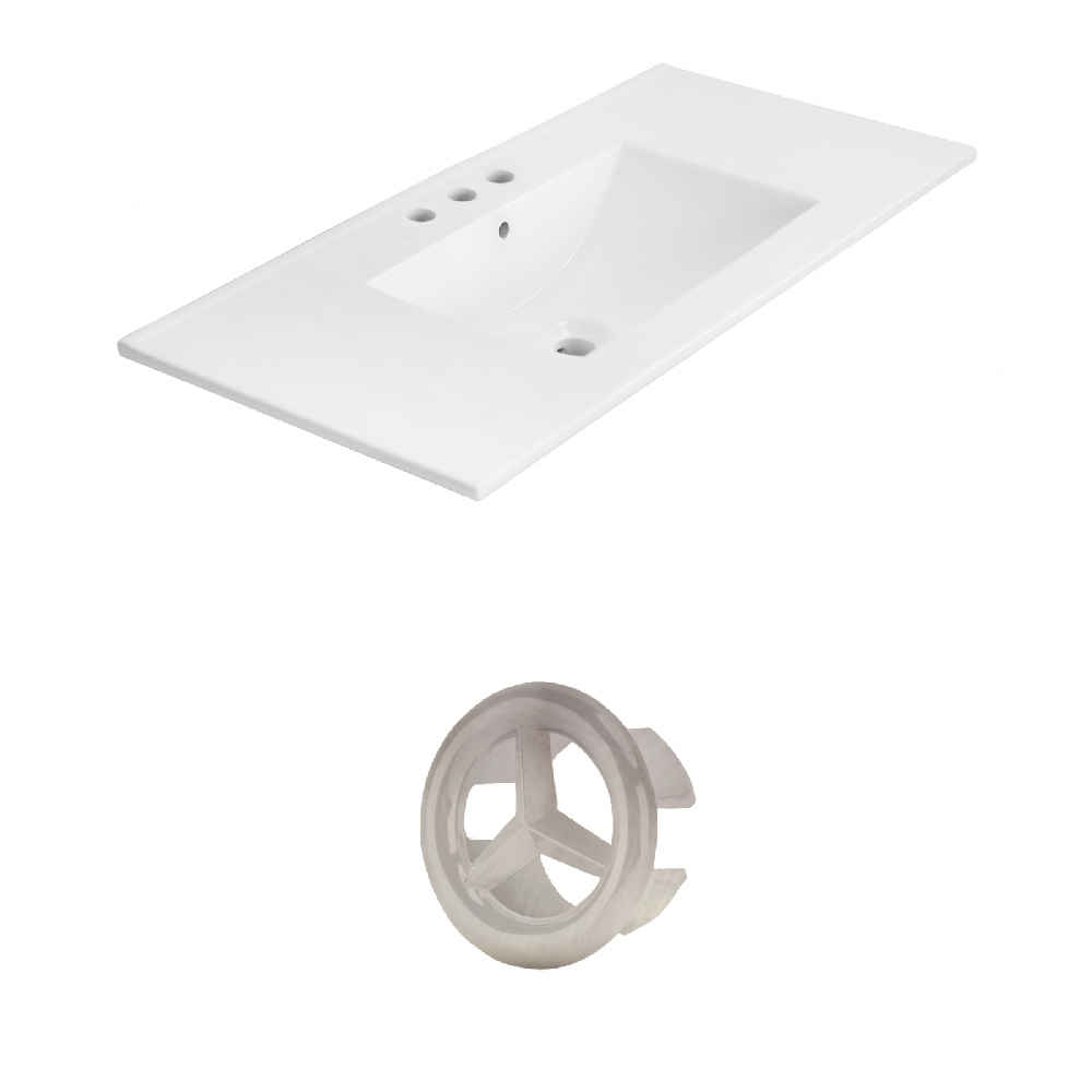 35.5-in. W 3H4-in. Ceramic Top Set In White Color