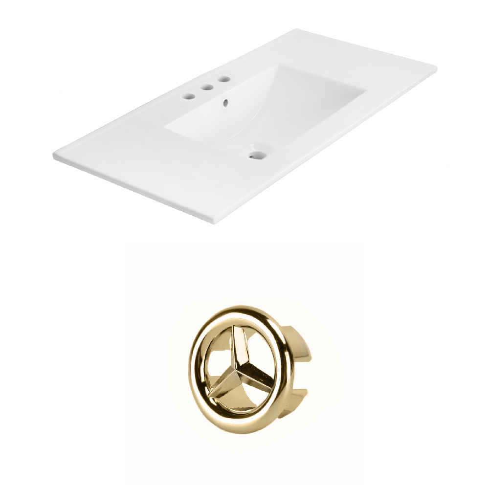 35.5-in. W 3H4-in. Ceramic Top Set In White Color