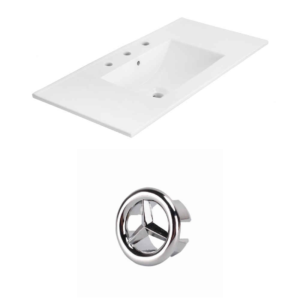 35.5-in. W 3H8-in. Ceramic Top Set In White Color