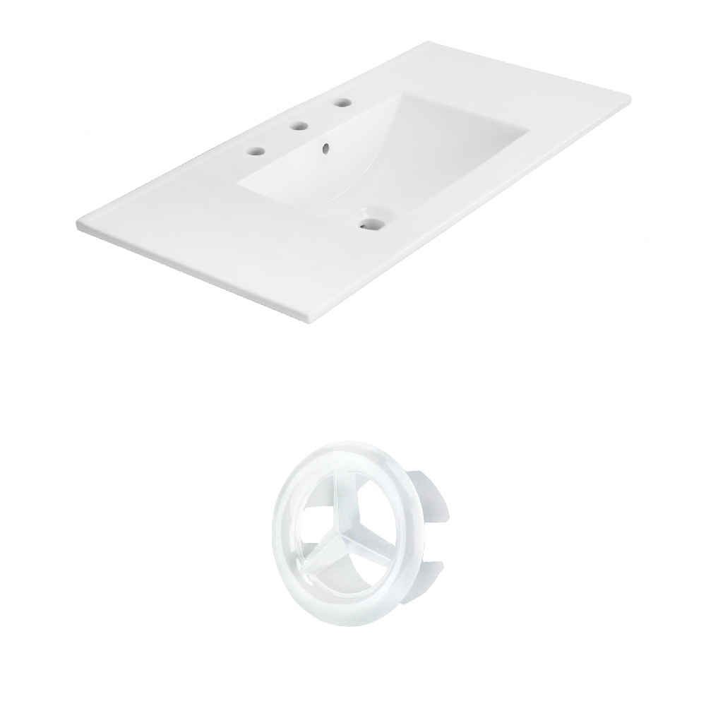 35.5-in. W 3H8-in. Ceramic Top Set In White Color