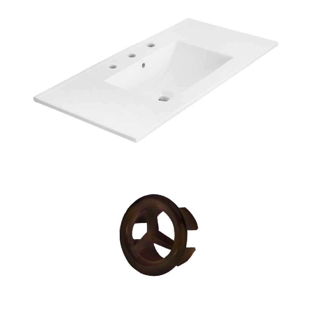 35.5-in. W 3H8-in. Ceramic Top Set In White Color