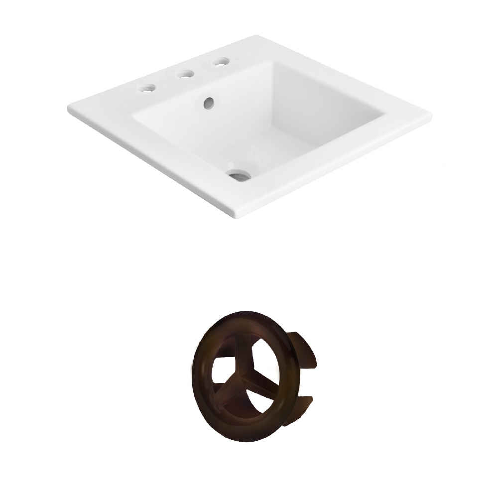 21-in. W 3H8-in. Ceramic Top Set In White Color