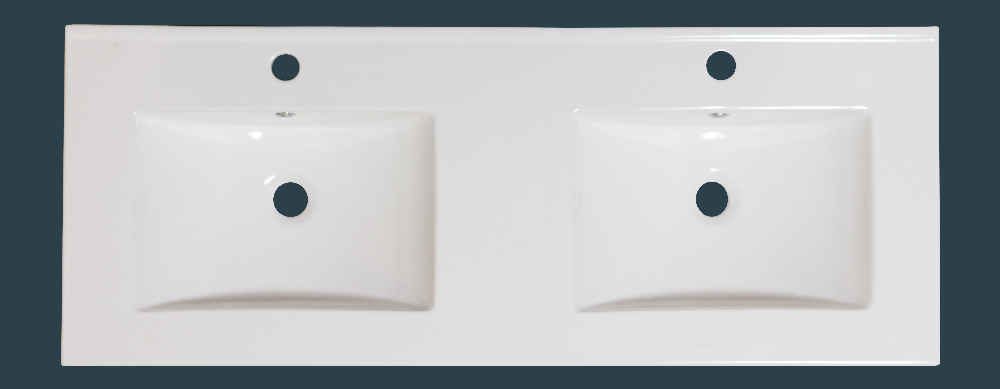59-in. W 1 Hole Ceramic Top Set In White Color