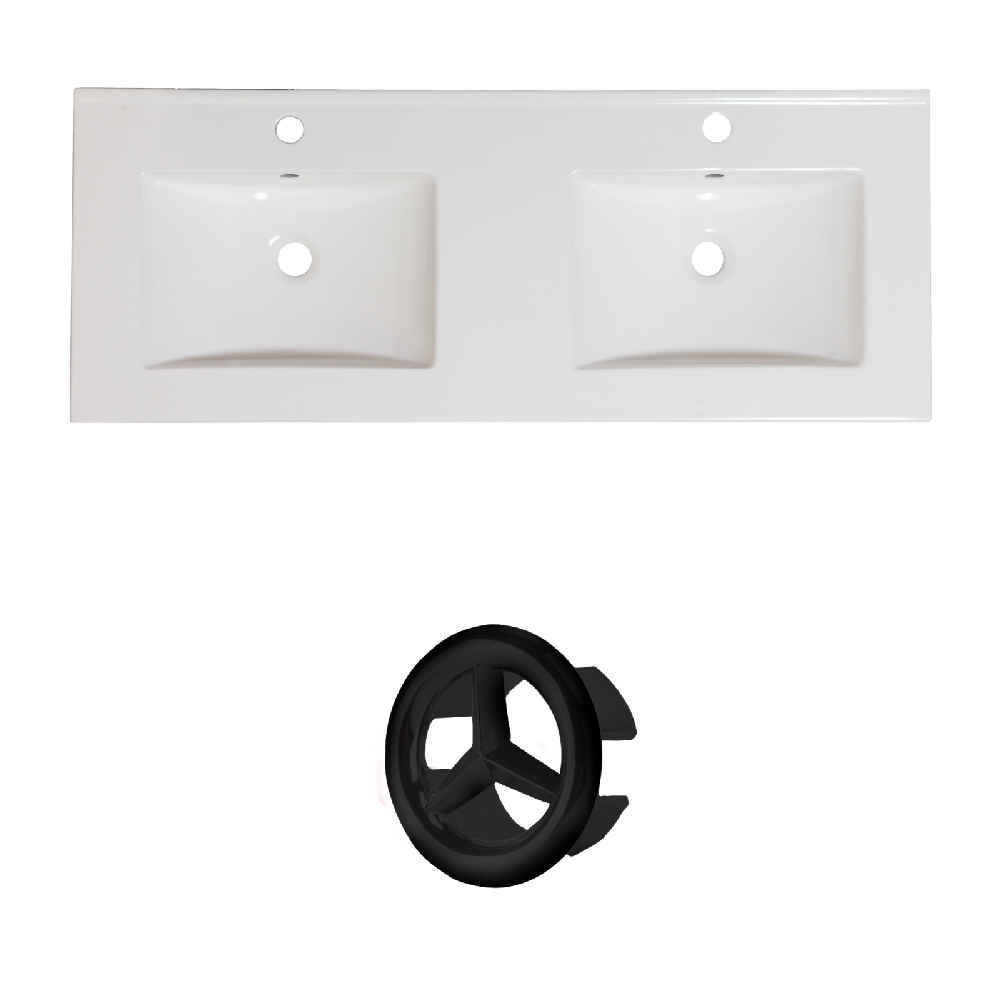 59-in. W 1 Hole Ceramic Top Set In White Color