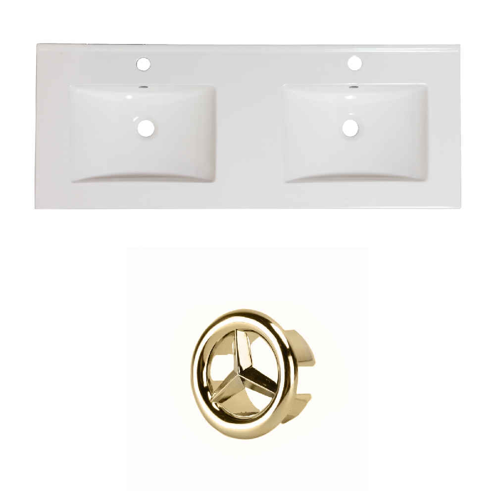 59-in. W 1 Hole Ceramic Top Set In White Color