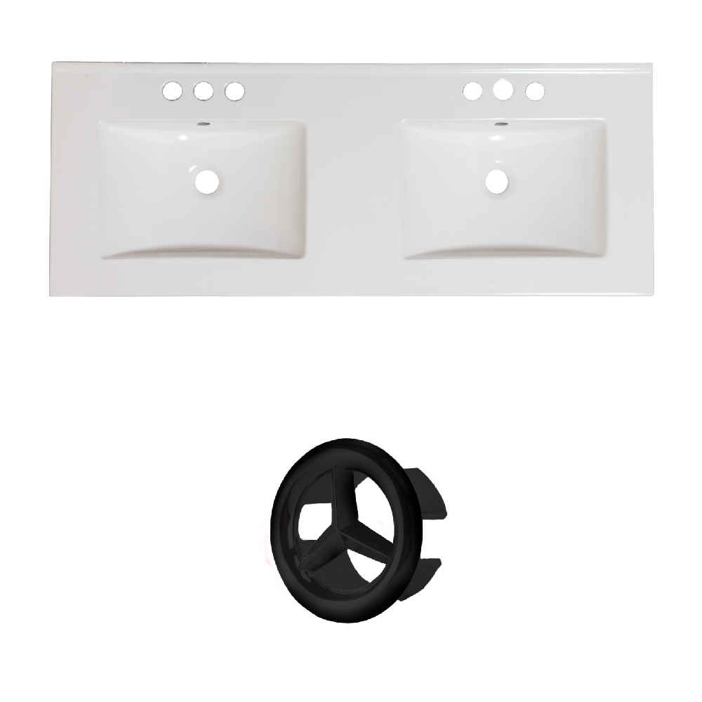 59-in. W 3H4-in. Ceramic Top Set In White Color