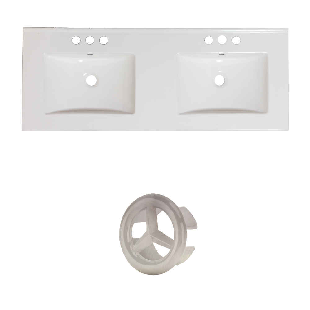 59-in. W 3H8-in. Ceramic Top Set In White Color