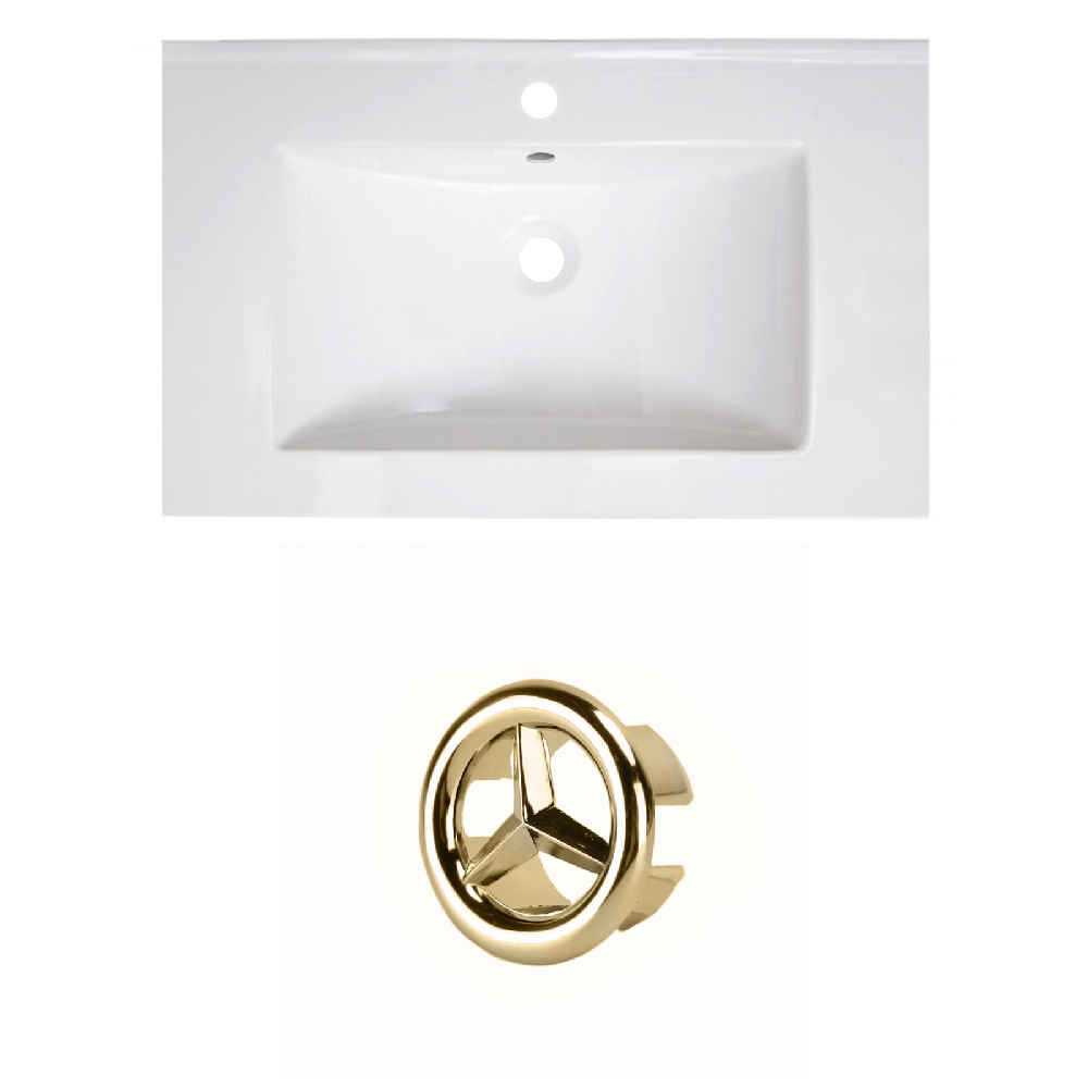 30-in. W 1 Hole Ceramic Top Set In White Color