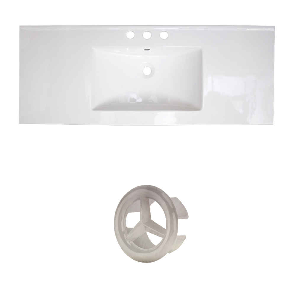 39.75-in. W 3H8-in. Ceramic Top Set In White Color