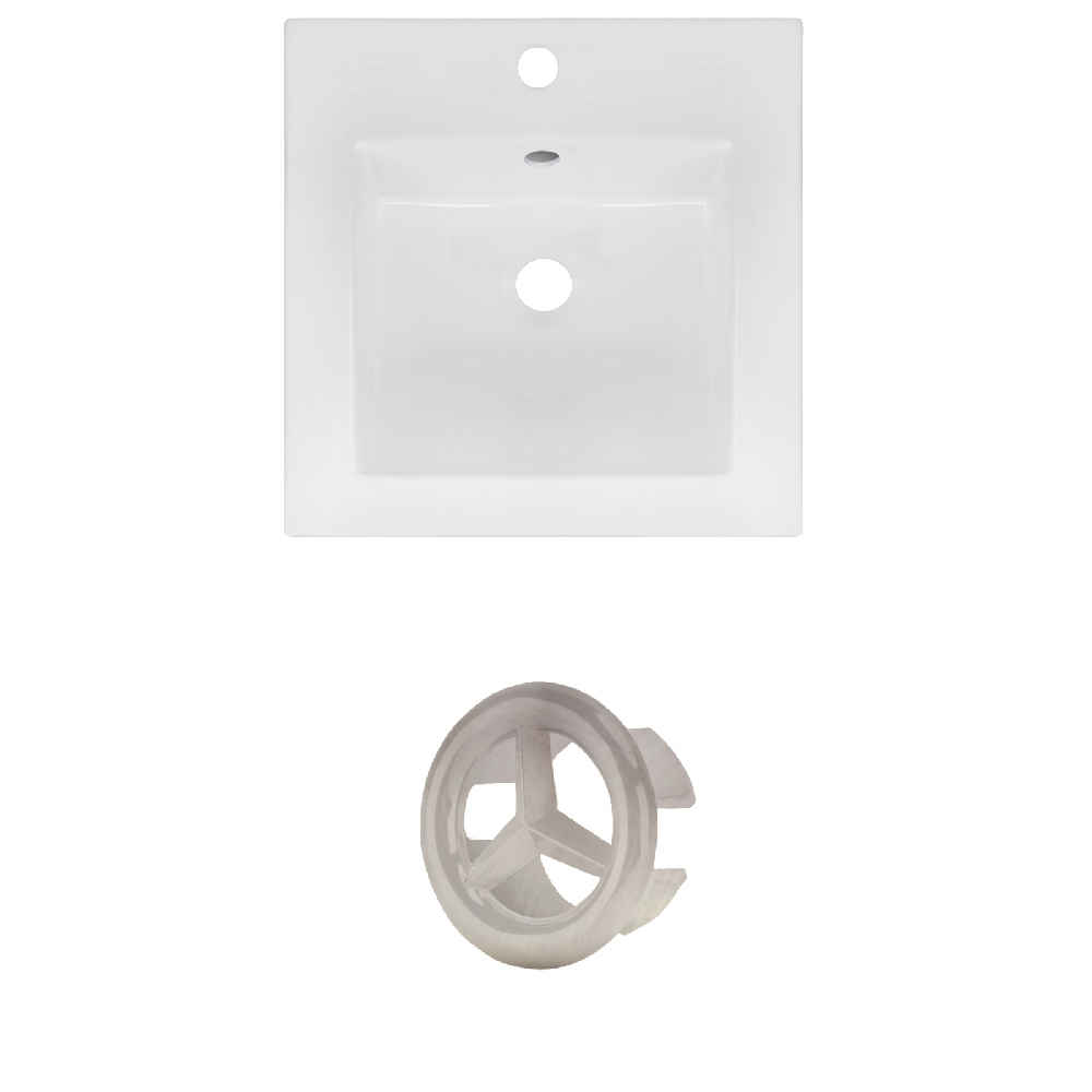 16.5-in. W 1 Hole Ceramic Top Set In White Color
