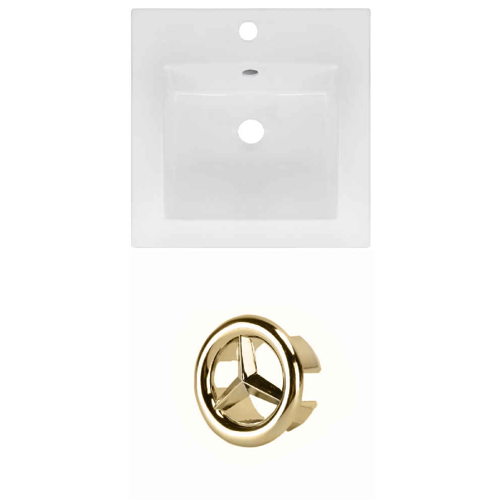 16.5-in. W 1 Hole Ceramic Top Set In White Color