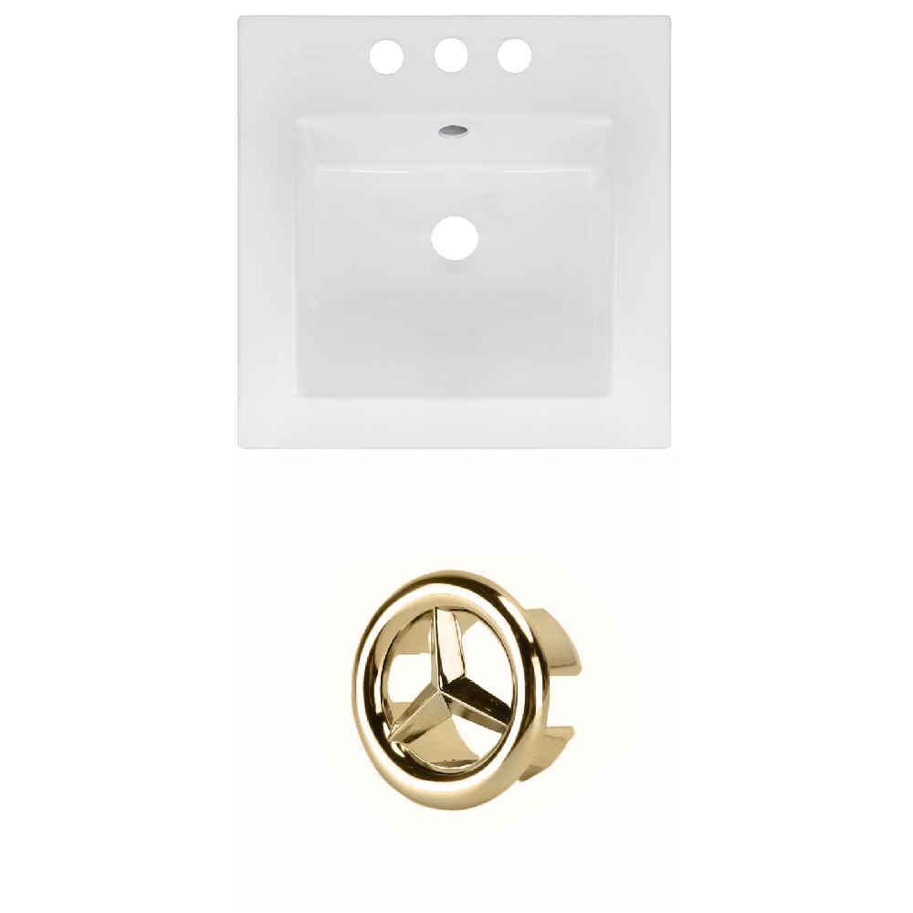 16.5-in. W 3H4-in. Ceramic Top Set In White Color